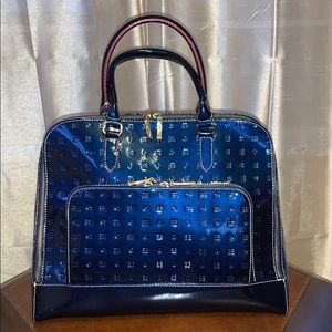 Arcadia Satchel Blue Patent Leather
